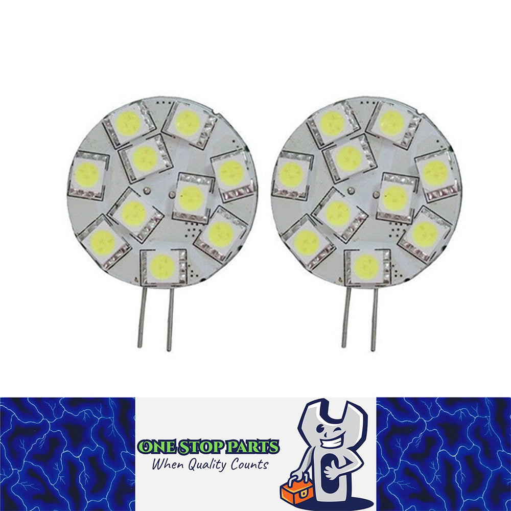 2 x 10-30V AC/DC G4 10SMD WARM WHITE SIDE PIN STYLE 220LM SUITS 12V AND 24V