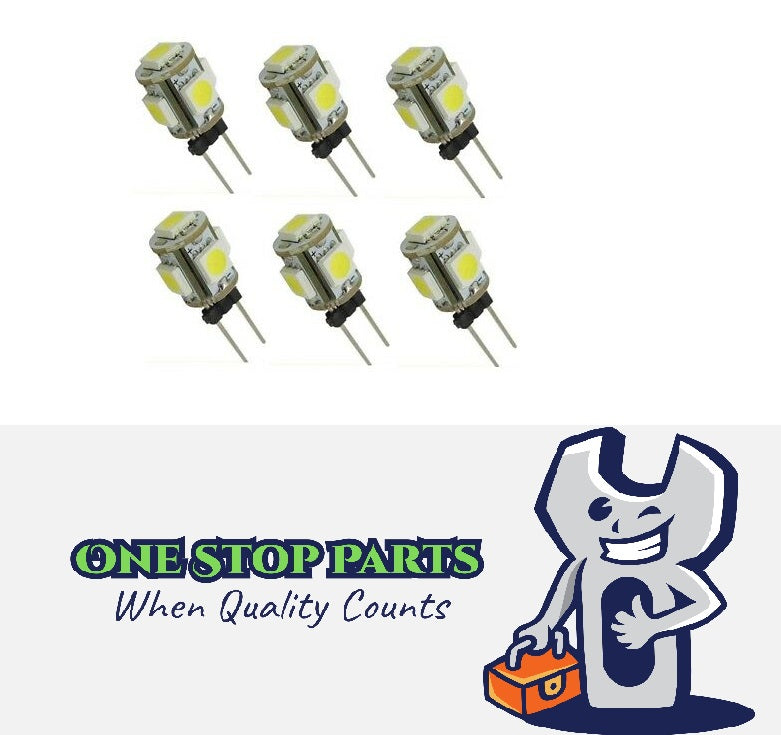 6 x G4 12V 5smd Cool White Marine Boat Camper 5050 RV Jayco Light Bulb Lamp DC