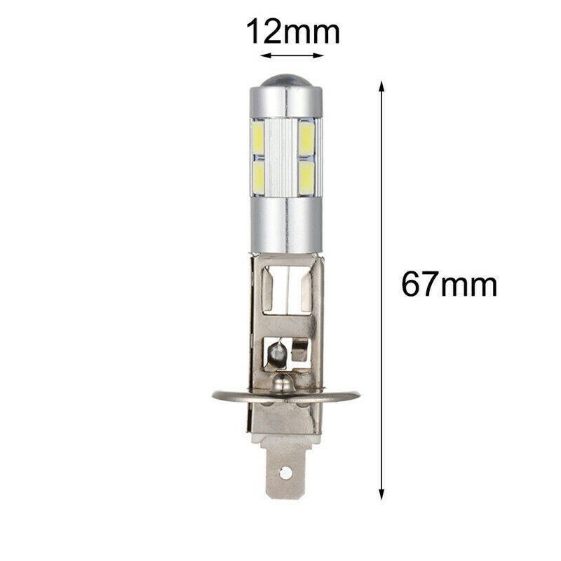 2 X 12V H1 10SMD COOL WHITE LED GLOBE REPLACEMENT 300LM 5630 SMD 2PCS