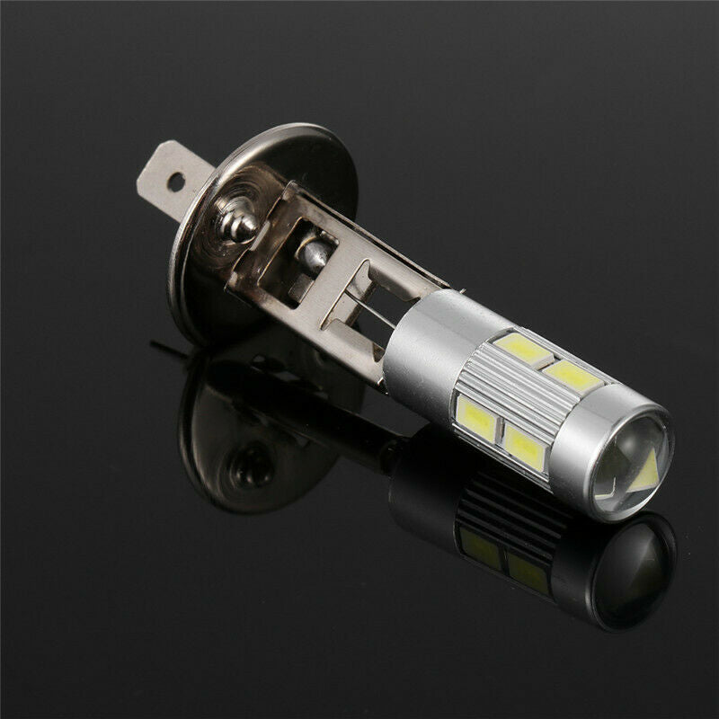 2 X 12V H1 10SMD COOL WHITE LED GLOBE REPLACEMENT 300LM 5630 SMD 2PCS