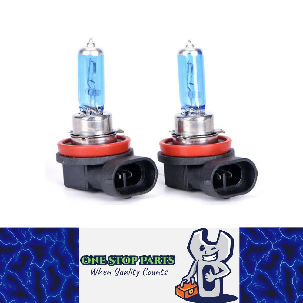 2 x Halogen 12v H11 55w Super White 5000k Globes Quality Globes (2pcs)