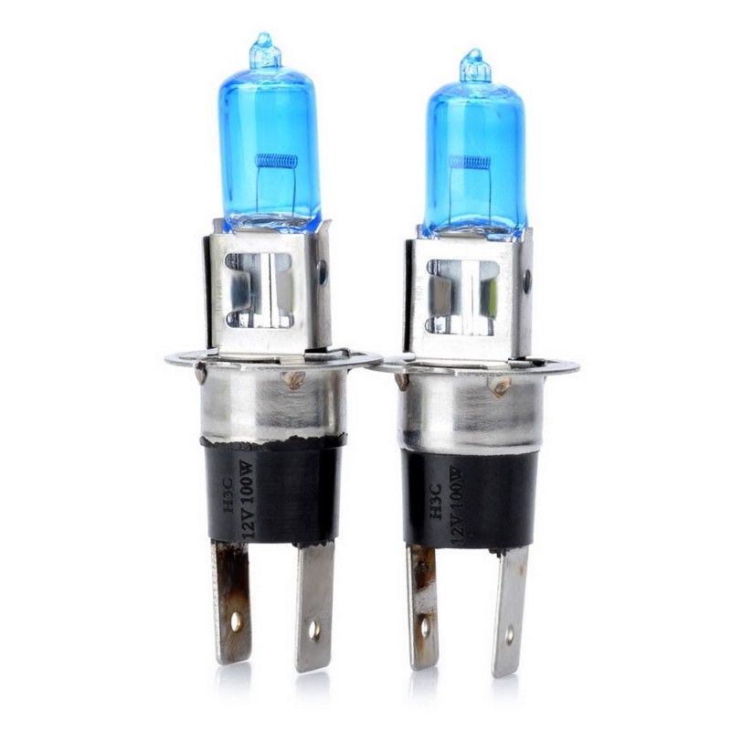 2 x Halogen 12v H3C 100w Super White 5000k Globes Quality Australian Stock