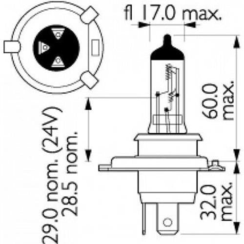 2 x Halogen 24v H4 90/130 Clear Headlight Globes Bulbs Quality Australian Stock