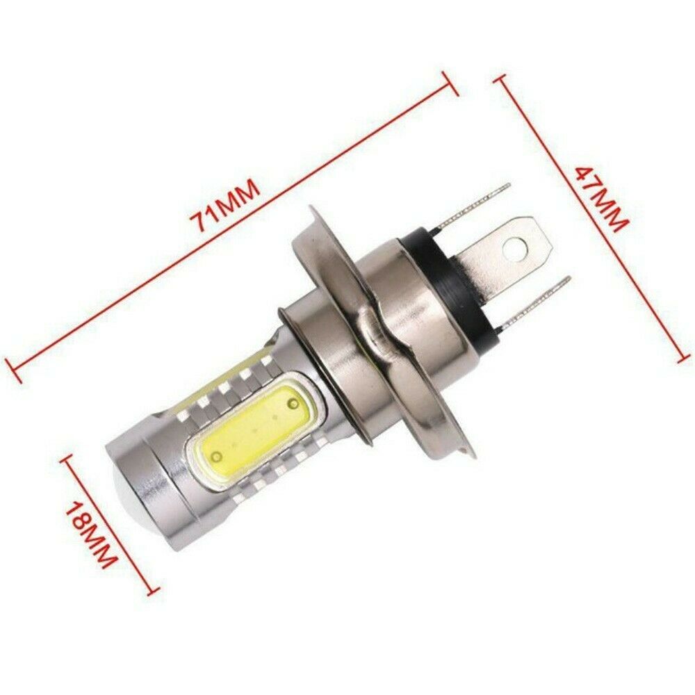 1 X H4 LED 6000K LOW/HIGH 400Lm/600Lm COB 7.5W LED Easy Install 1PC