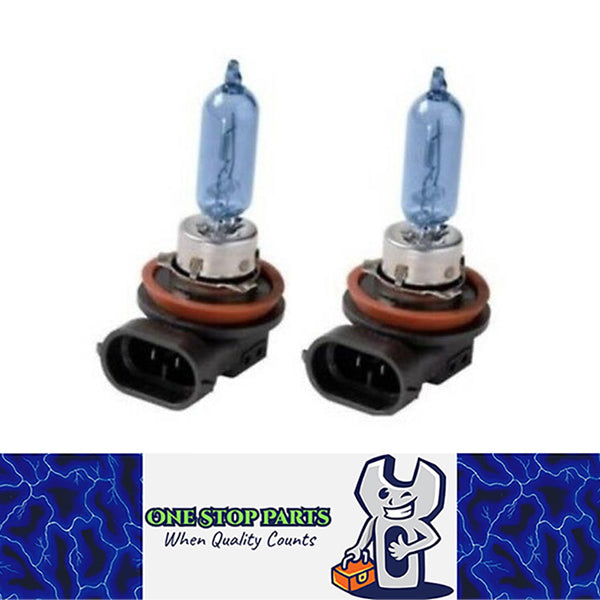 2 x Halogen 12v H9 55w Super White 5000k Globes Quality Pair 12v H9 Globes