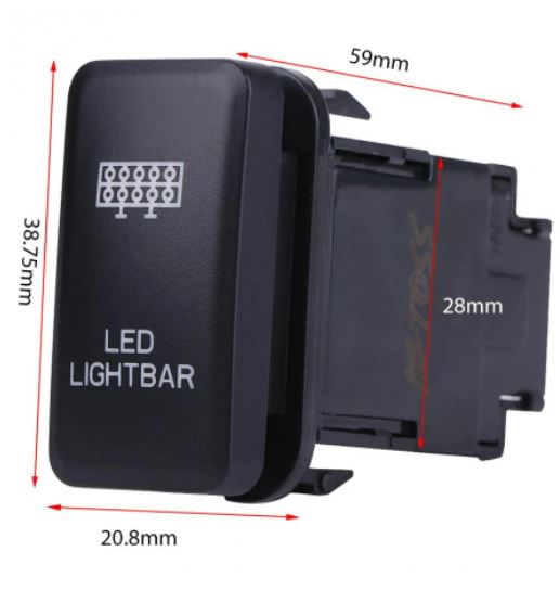 LED LIGHT BAR Push Switch Toyota Hilux 2005 to 2013 KUN26R GGN15R, GGN25R BLUE