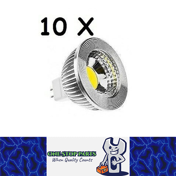 10 X MR16 12V AC/DC 5W 420LM 60 Deg 50X62 PURE WHITE IDEAL STRAIGHT REPLACEMENT