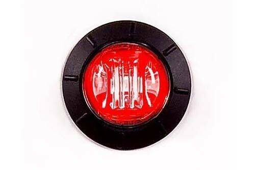 8 x 12v RED 3 LED ROUND RECESSED MARKER LIGHTS 30MM DIAMETER WITH 300MM LEAD