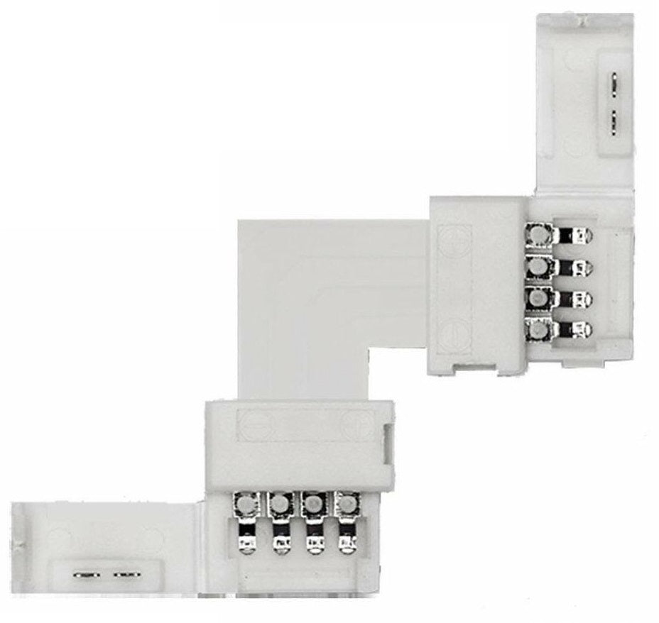 4 SETS RGB CORNER CONNECTOR COLOUR LED STRIP LIGHT CONNECTION 10MM JOINER JOINT