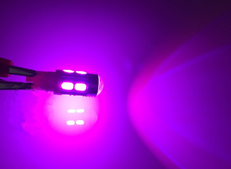 2 x 12V T10 PINK PURPLE VERY BRIGHT LED 10 SMD T10 360 DEGREE LIGHT 270LM