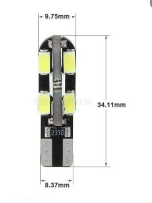 2 x 12V T10 PINK PURPLE BRIGHT LED 12 SMD T10 360 DEGREE LIGHT 110LM