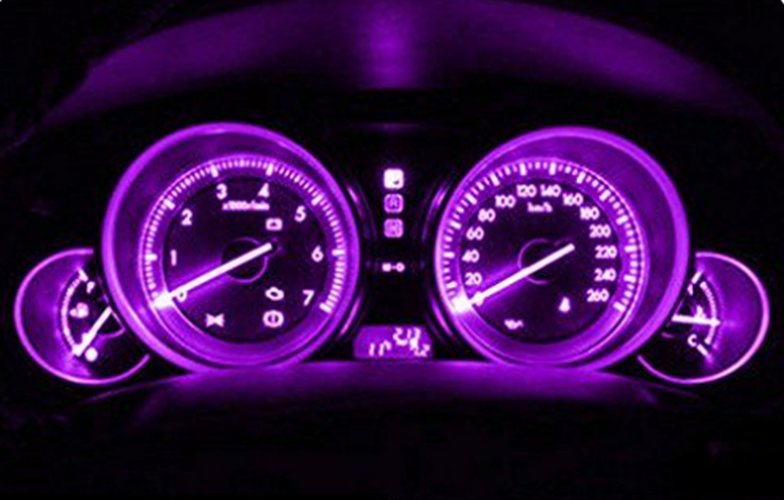 2 x 12V T10 PINK PURPLE BRIGHT LED 12 SMD T10 360 DEGREE LIGHT 110LM