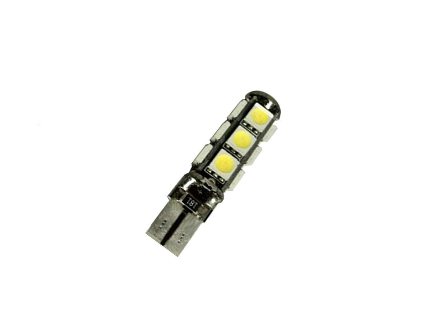 2 X COOL WHITE 12V T10 13SMD CANBUS LED GLOBE REPLACEMENTS 286 LUMENS 2PCS