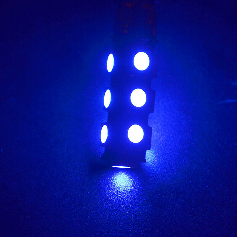 2 X BLUE 12V T10 13SMD CANBUS LED GLOBE REPLACEMENTS 286 LUMENS 2PCS