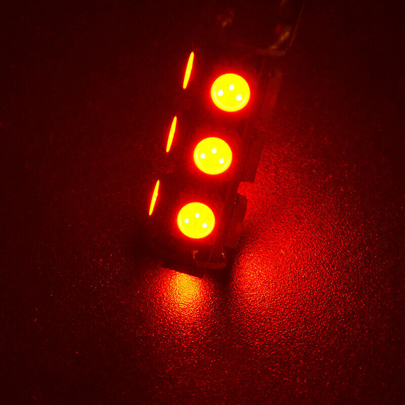 2 X RED 12V T10 13SMD CANBUS LED GLOBE REPLACEMENTS 286 LUMENS 2PCS