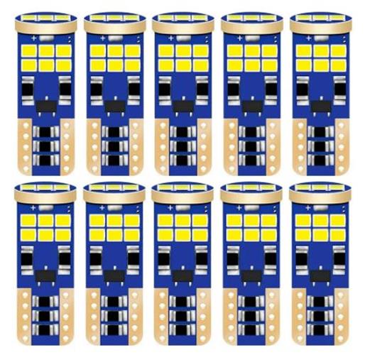 10 x BLUE T10 Super Bright Canbus 18smd 400 Lumens Non Polarity (10pcs)