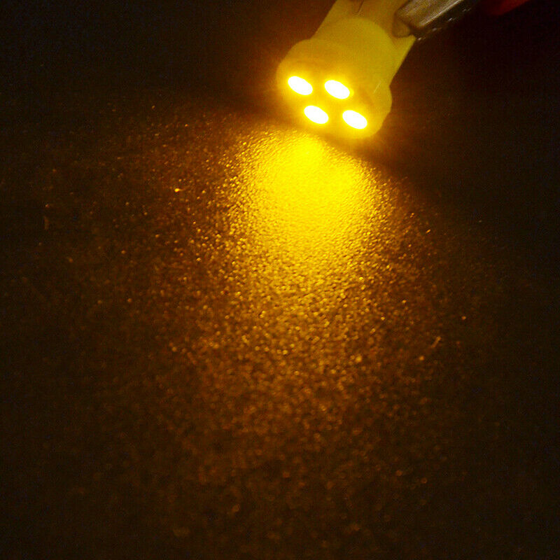 10 X 12V T10 4SMD YELLOW SMD LED GLOBES 32 LUMENS FOR LED DASH GLOBE PARKERS