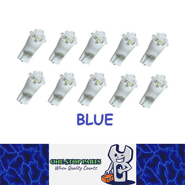 10 X BLUE 12V T10 5 LED GLOBE REPLACEMENT 26 LUMENS 360 DEGREE LIGHT 10PCS