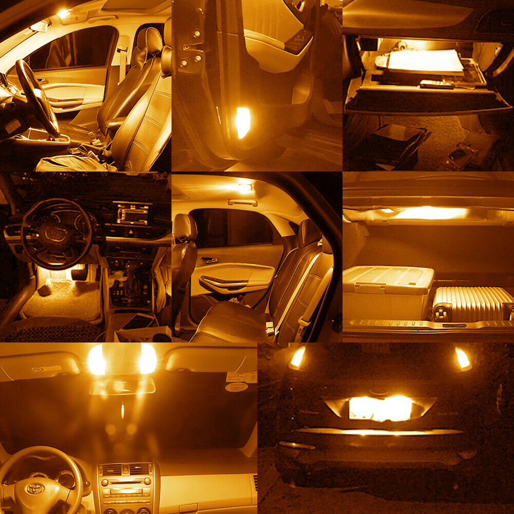 2PCS 12V AMBER T10 5 SMD LED GLOBES 88 LUMENS GREAT FOR PARKERS DASH