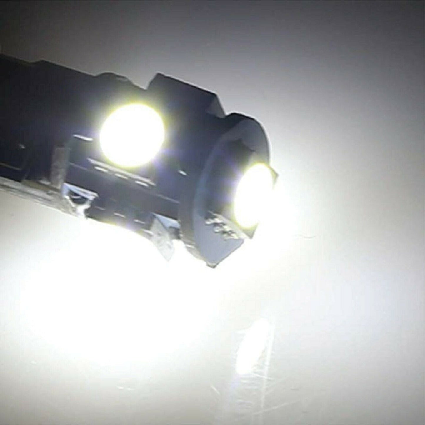 2PCS WHITE 12V T10 5 SMD LED CANBUS STYLE GLOBE REPLACEMENT 88 LUMENS