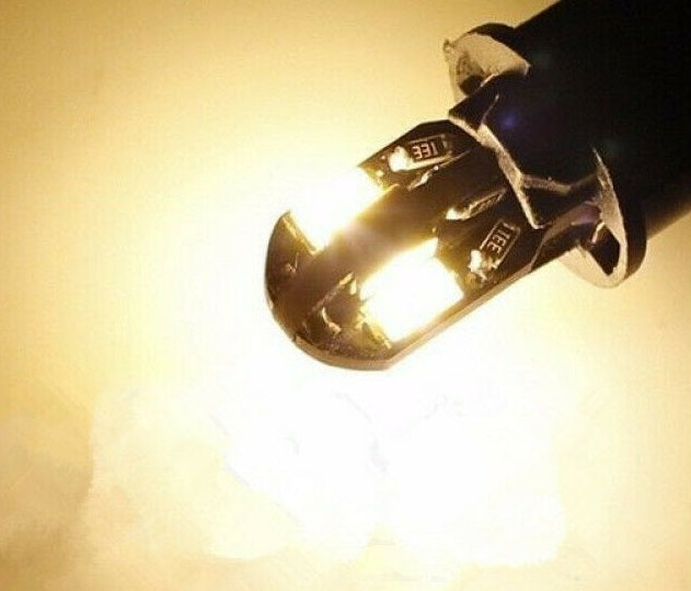 2PCS 12V T10 8 SMD WARM WHITE CANBUS STYLE GLOBE REPLACEMENT 266 LUMENS
