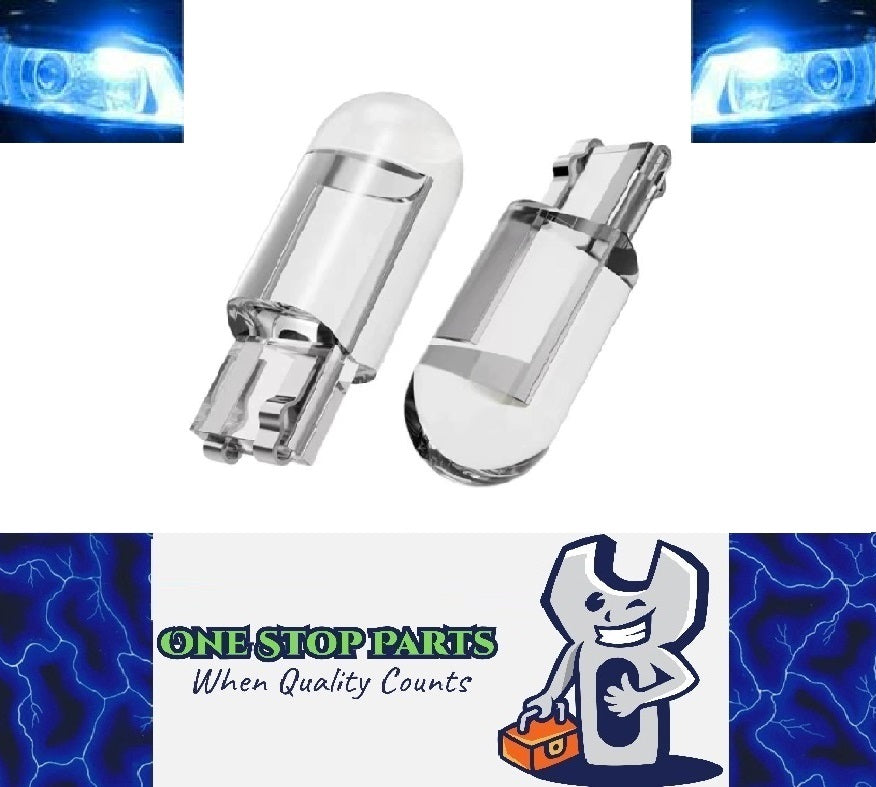 2 x Ice Blue T10 LEDs Dome Gel COB Ideal Parker Dome and Dash Lights (2pcs)