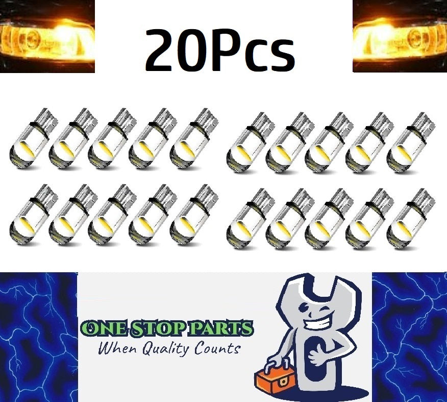 20 x Yellow T10 LEDs Dome Gel COB Ideal Parker Dome and Dash Lights (20pcs)