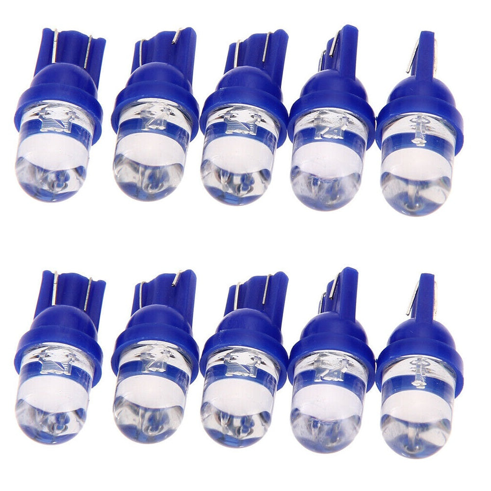 10 X BLUE T10 DOME HEAD STYLE LED GLOBE REPLACEMENTS FOR DASH LIGHTS PARKERS