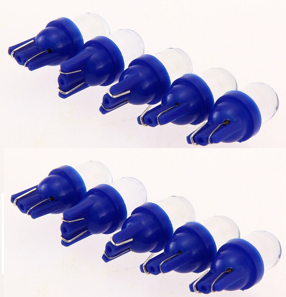 10 X BLUE T10 DOME HEAD STYLE LED GLOBE REPLACEMENTS FOR DASH LIGHTS PARKERS