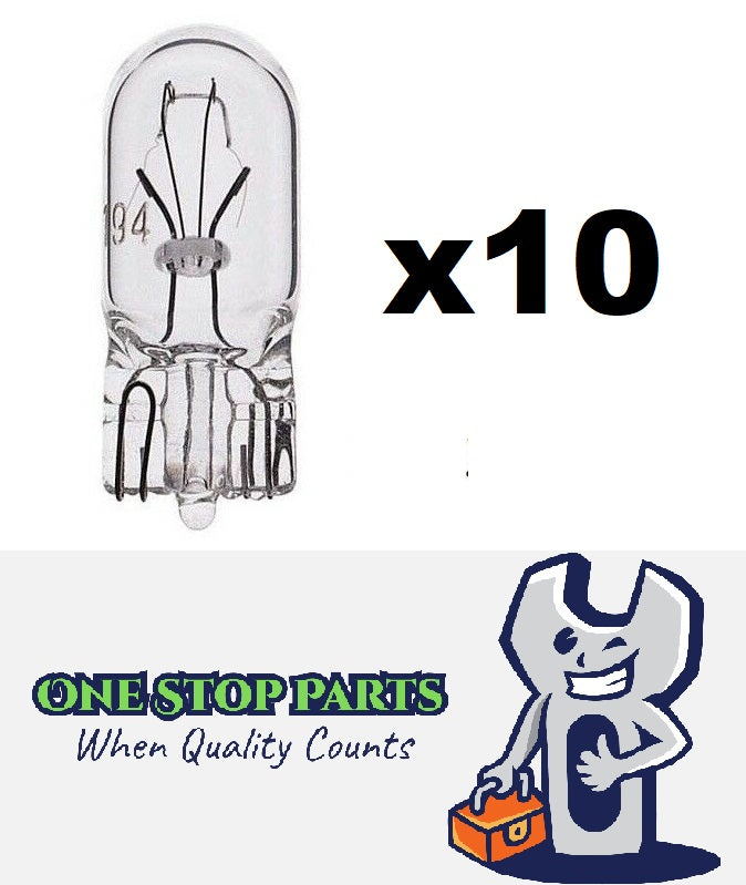 10 X 24V T10 3W WEDGE GLOBES 10MM BASE CLEAR INCANDECENT GLOBES 10PCS