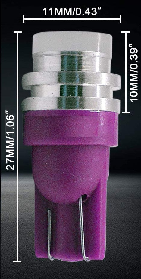 2 x 12V T10 PINK PURPLE VERY BRIGHT COB LED 360 DEGREE EVEN GLOW OF LIGHT