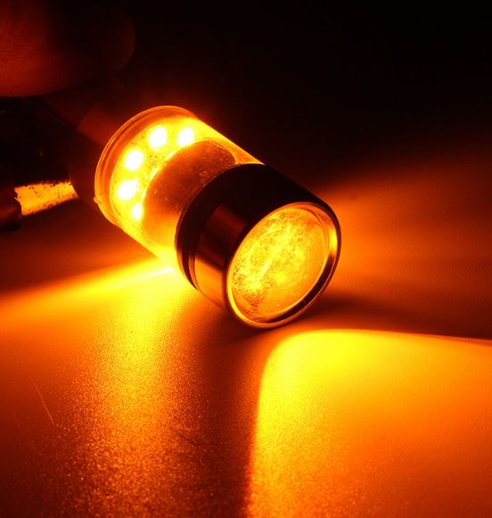 2 x 12V T20 AMBER LED 7443 7440 LIGHT GLOBE 20 SMD SUPER BRIGHT 300/450 LUMENS