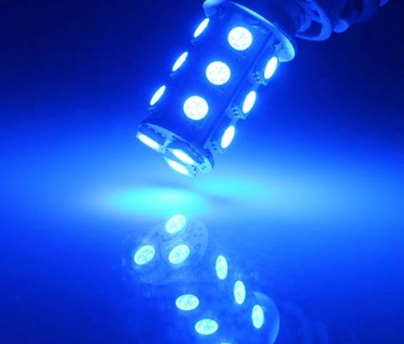 2 x 12V T20 BLUE LED 7443 7440 LIGHT GLOBE 18 SMD 5050 100/180LM
