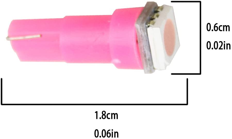 2PCS 12V PINK/PURPLE T5 LED FOR DASH LIGHTING WIDE SPREAD 5050SMD