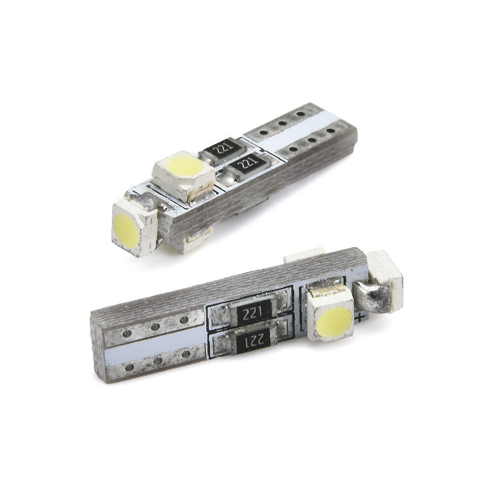 10 X T5 3smd Cool White Leds With 3528smd For Dashboard Gauges White Wedge 10pcs