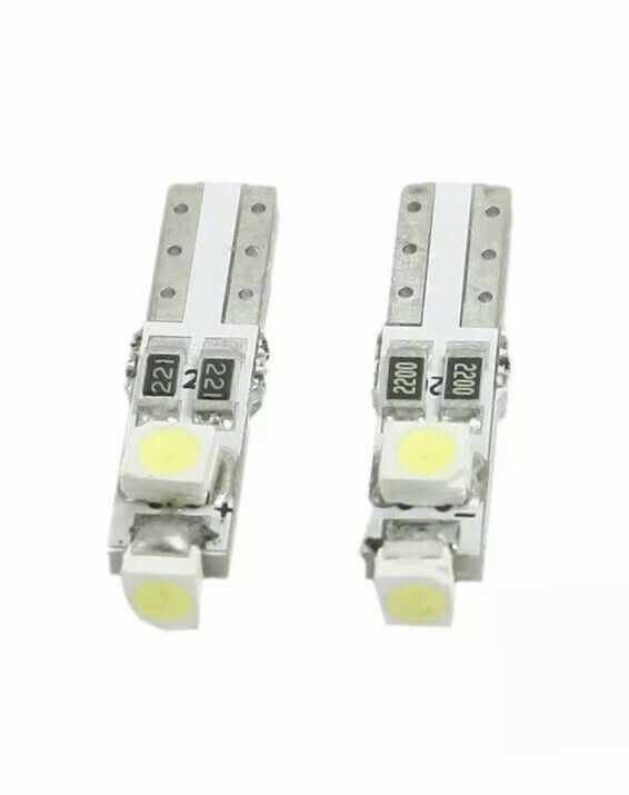 10 X T5 3smd Cool White Leds With 3528smd For Dashboard Gauges White Wedge 10pcs