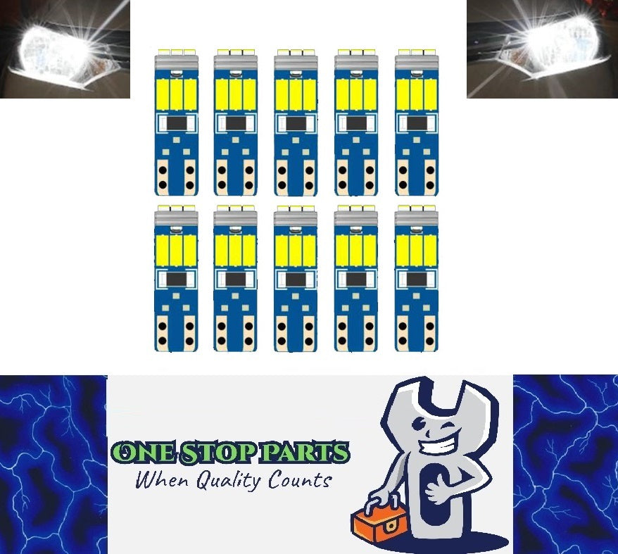 10 x Cool White T5 Super Bright Canbus 9smd 200 Lumens LEDS FOR DASH (10pcs)
