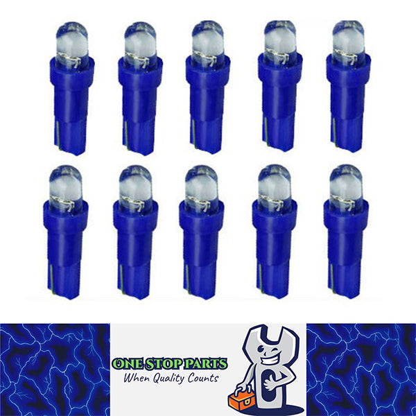 10PCS BLUE T5 LED DOME HEAD 15 DEGREE ANGLE IDEAL FOR DASH LIGHTS NARROW BEAM