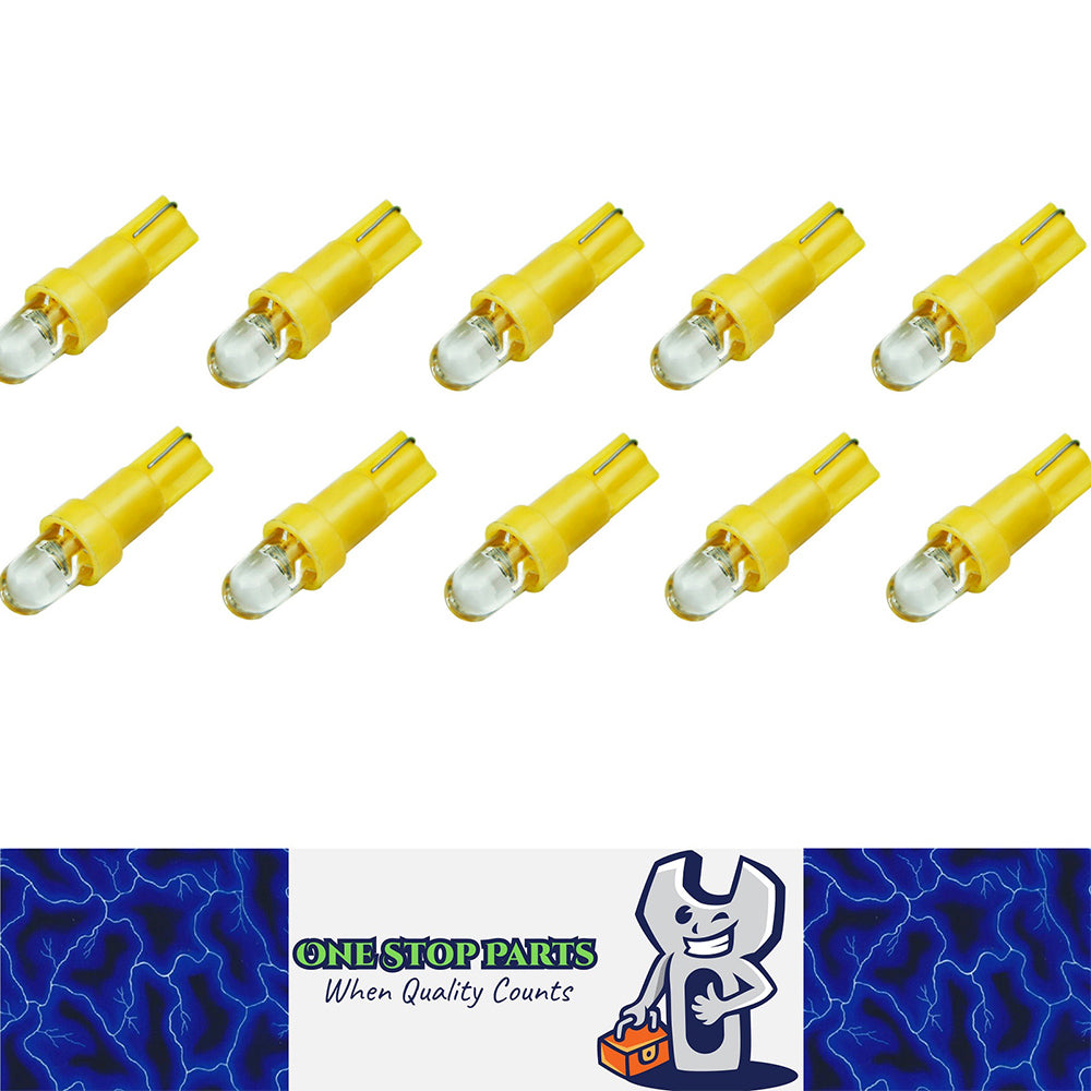 10PCS YELLOW T5 LED DOME HEAD 15 DEGREE ANGLE IDEAL FOR DASH LIGHTS NARROW BEAM