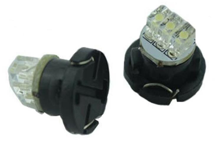 2PCS 12V COOL WHITE NEO T5 LED FOR DASH LIGHTING WIDE SPREAD 3SMD T4.7 12LM