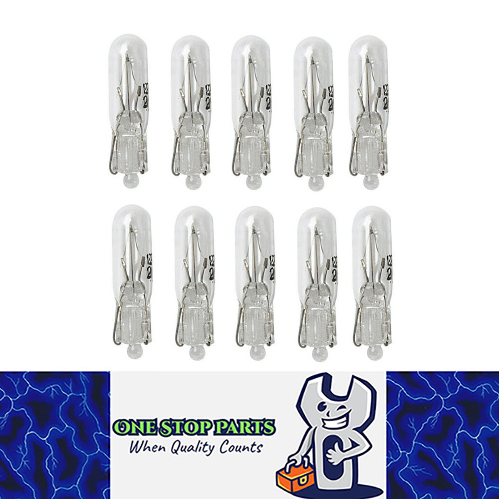10 x 12V 1.2W T5 WEDGE GLOBES TYPE W2 x 4.6d T-5mm DASHBOARD CLEAR GLOBES 10PCS