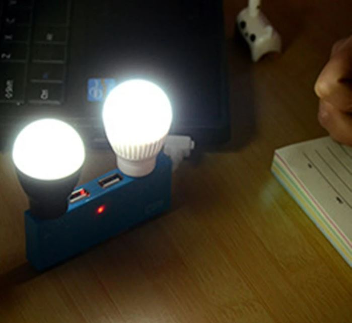 10 x USB 3w LED Light Bulb Portable Mini LED Small Light Bulb Warm White (10pcs)