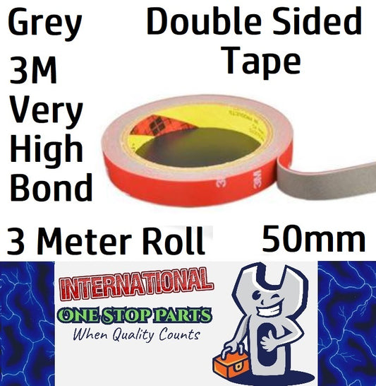 3M VHB Grey Tape 50mm Double Sided Tape 3 Meter Roll x 0.8mm Thick Grey (3m)
