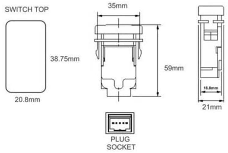 Push switch WORK LIGHTS For Toyota Hilux Prado Landcruiser LED GREEN