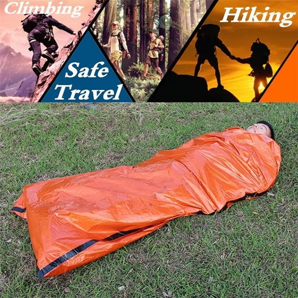 Orange Portable Emergency Survival Thermal Bag Sleeping Bag Hiking Camping Bag