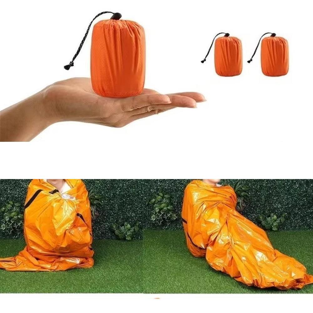 Orange Portable Emergency Survival Thermal Bag Sleeping Bag Hiking Camping Bag