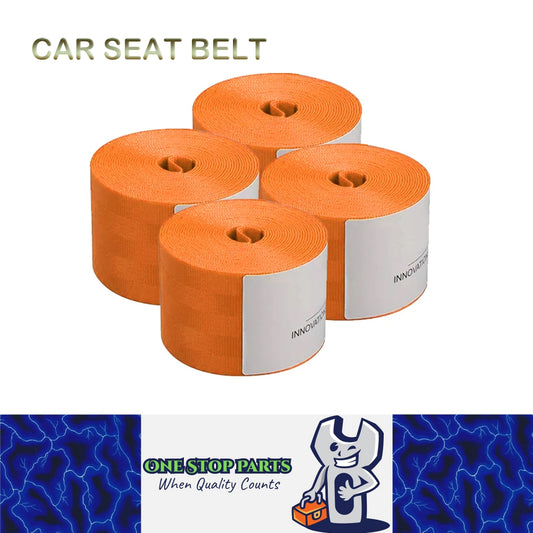 4 x 3.6M Orange Strengthen Car Seat Belts Webbing Fabric Car Safety Seatbelts