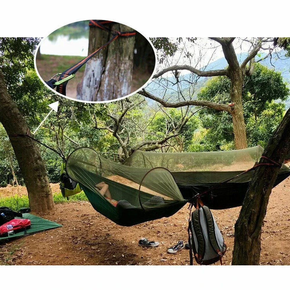2pcs 2M Orange Hammock Straps Heavy Duty Tree Hanging Straps for Outdoor Camping