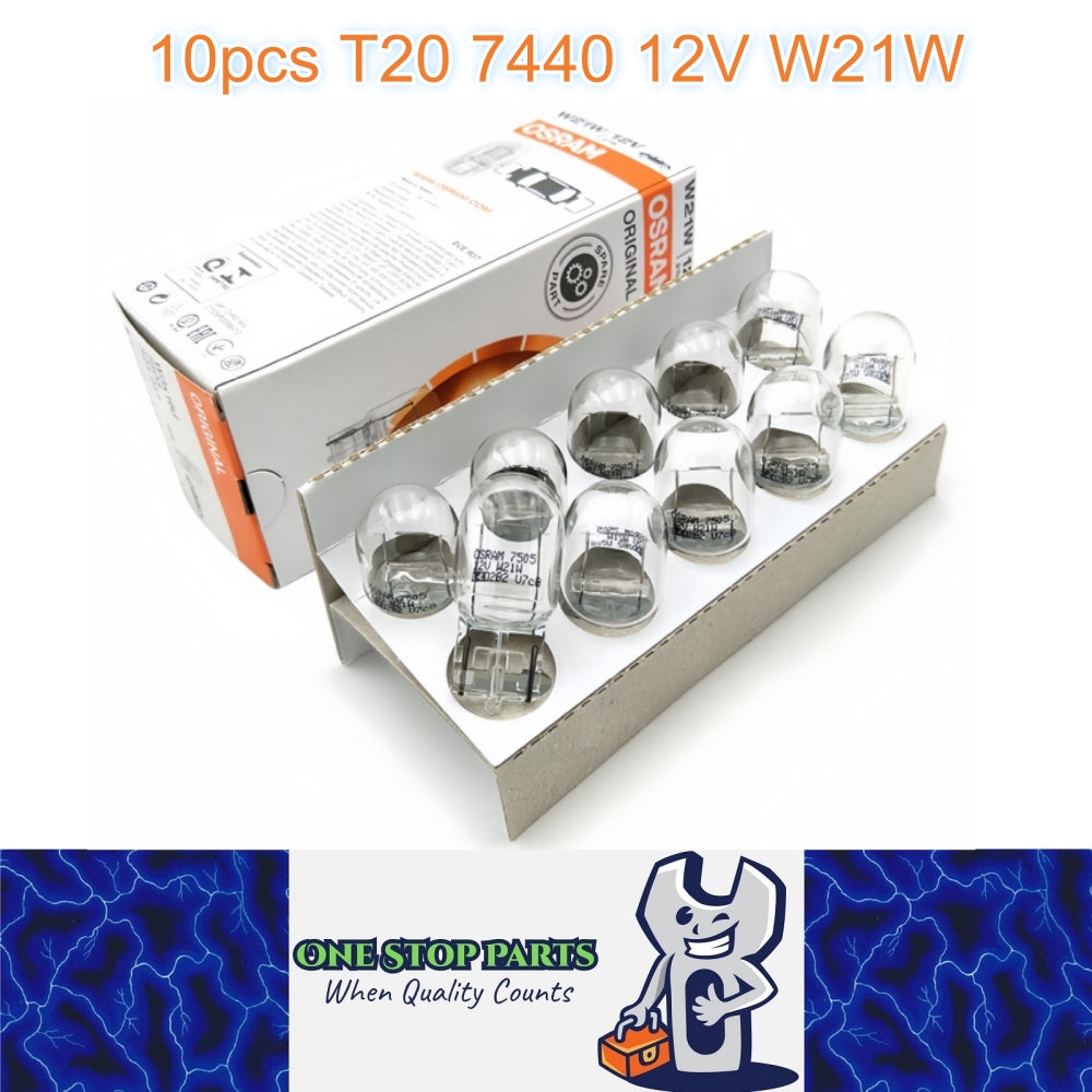 10 x OSRAM T20 7440 12V 21W Original Clear filament incandescent Wedge globes
