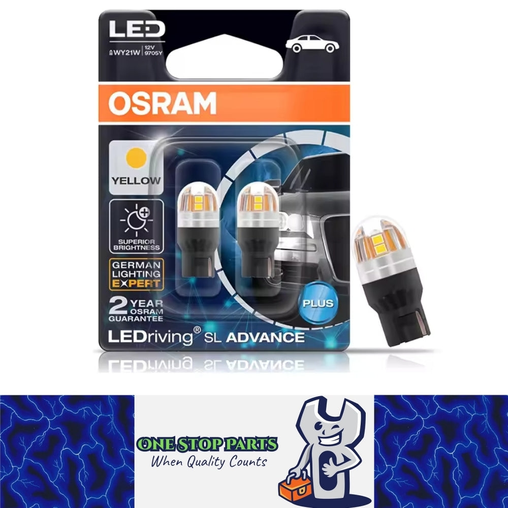 OSRAM T20 7440 LED 12V Yellow WY21W LEDriving SL Advance Osram Orginal T20 Globe